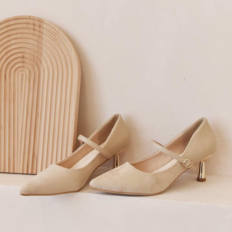 

Туфли для Женщин 2025 Туфли-лодочки Вечерняя Летняя Женская Обувь Невеста Острый Носок на Каблуке Высокие Каблуки Красный Повседневный Шик и Элегантный 39 абрикосовый