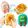 Non-Toxic 3D Cartoon Animal Huarongdao Kids Hand Eye Coordination Cartoon Dinosaur Sliding Puzzle Toy