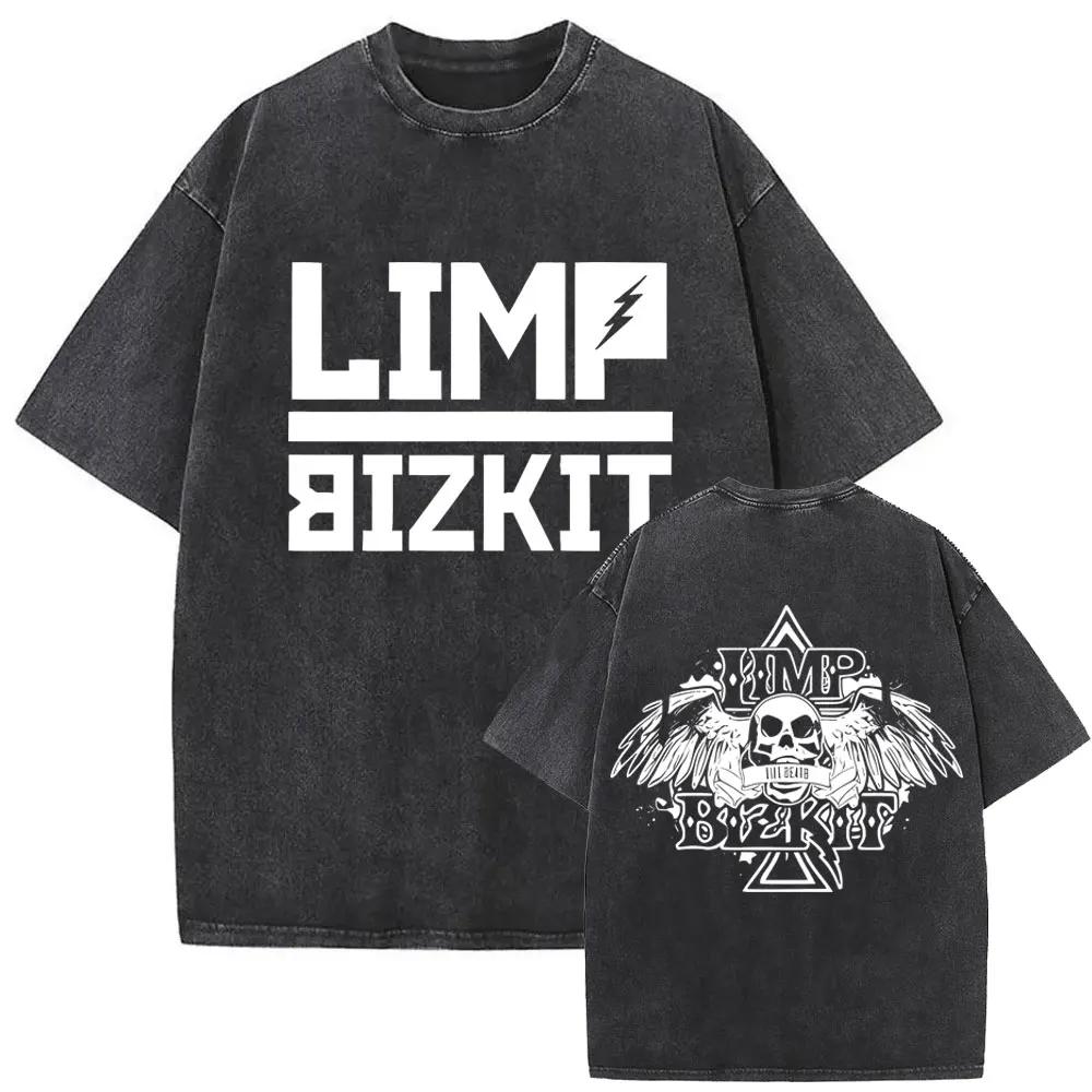 MXL Magliette Unisex Lavate Vintage Rock Band Limp Bizkit Stampa Significant Other Hip Hop Retro Oversize Manica Corta