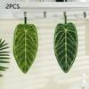 2Pcs Creative Leaf-Shaped Bathroom Hand Towels, Hangable Design, Absorbent Material, Finger Towels For Use In Bathrooms, Restaurants, And Kitchens