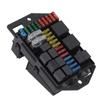 Fuse Relay Box Kit 2Pcs 5 Pin Relays 9Pcs 4 Pin Relays 24Pcs Blade Fuses with Crimp Terminals for