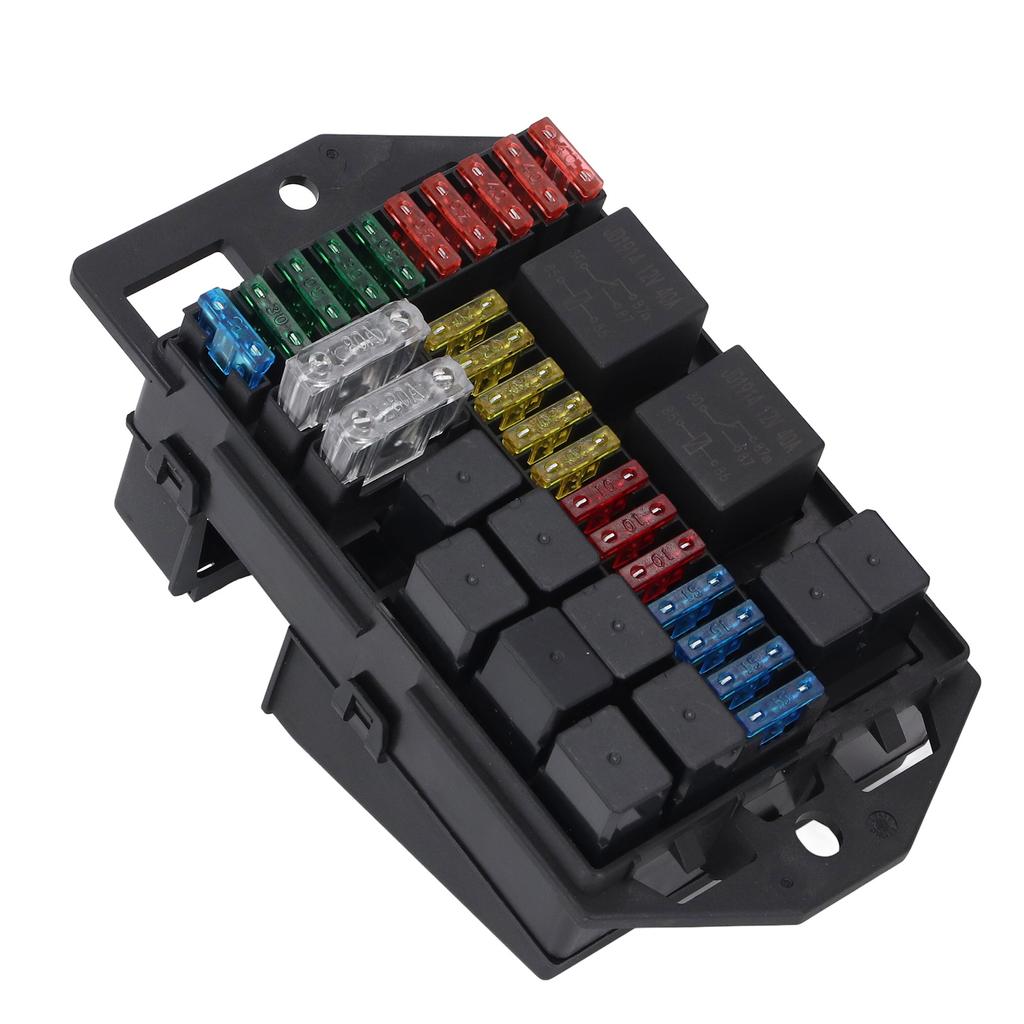 Fuse Relay Box Kit 2Pcs 5 Pin Relays 9Pcs 4 Pin Relays 24Pcs Blade Fuses with Crimp Terminals for
