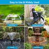 Solar Powered Fountain Pump with 3600mAh Battery Backup and 8W Panel for Bird Bath Pond Water Feature Includes Dry-run