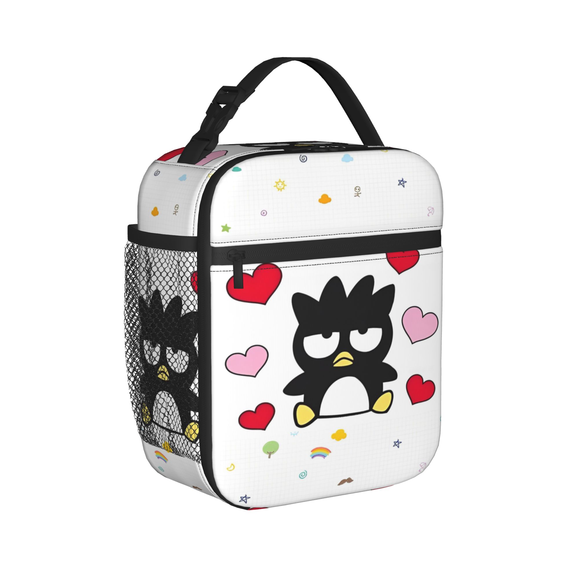 Cute Cartoon Penguin Bad Badtz Maru Insulated Lunch Bag Kawaii Meal Container Cooler Bag Lunch Box Tote Office  Picnic Girl Boy One Size