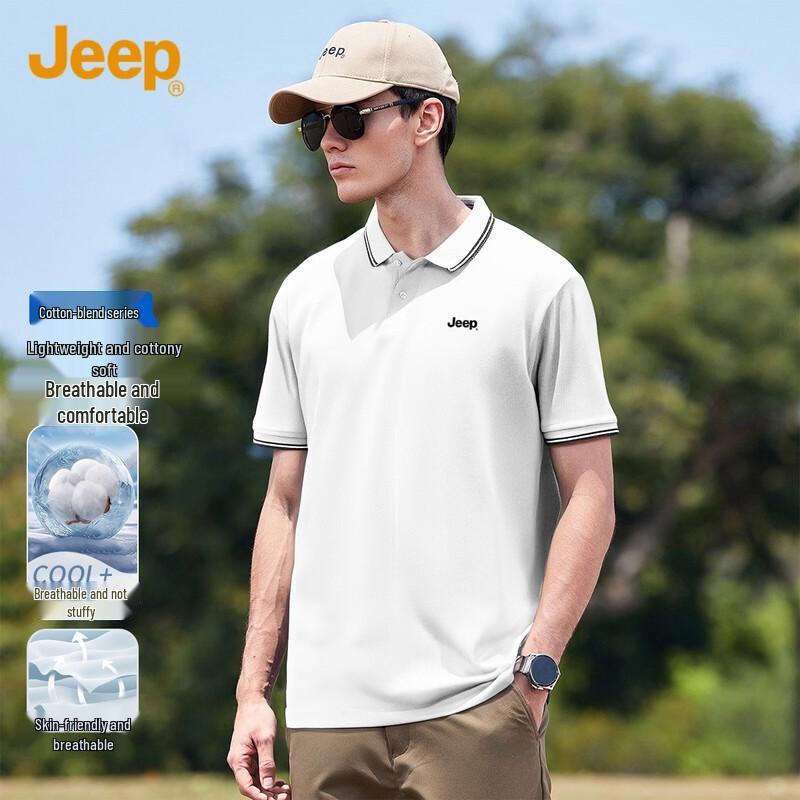 

JEEP Men s Cotton Blend Business Casual Polo Shirt XL