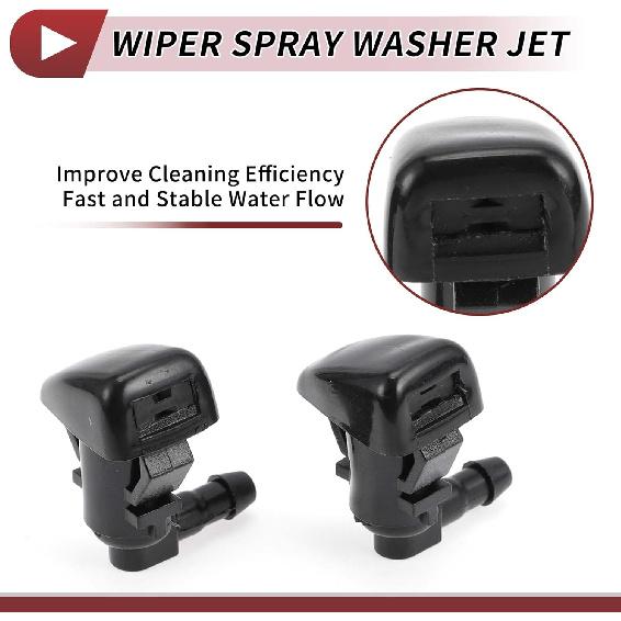2pcs Windshield Washer Nozzle for Dodge Charger 2011-2018 for Chrysler 300 Front Windshield Spray Nozzles Wiper Spray Washer Jet No.5182327AA Black