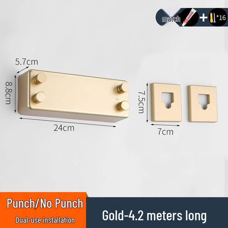 Wall-Mounted Double Rope Clothes Drying Line - Stainless Steel for Bathroom or Balcony