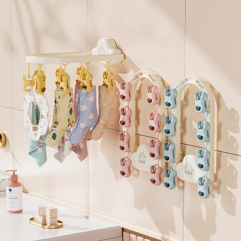 Wall Hanging Clouds Drying Socks Inside Hanger Multi-functional Home with Clip Drying Rack Students Non-slip Non-trace Sock Clip