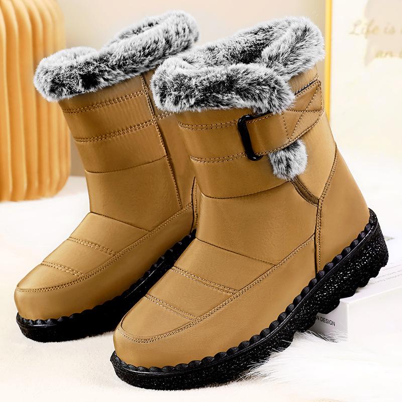 Snow boots women's 2025 winter new thick-soled short boots cold-proof cotton boots velvet warm long women's boots