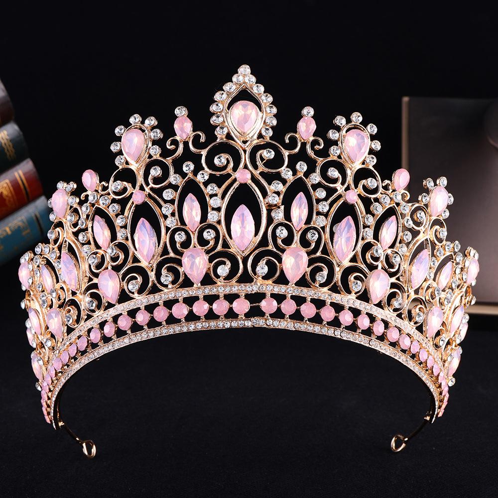 DIEZI New Elegant Baroque Crystal Crown For Women Girls Wedding Vintage Bride Queen Bridal Tiaras Hair Accessories Headbands