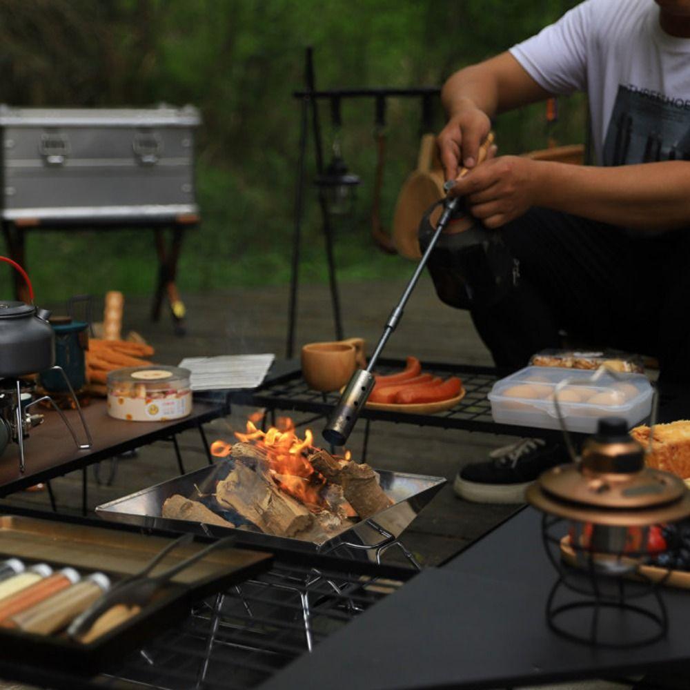 Removable Fuel Burner Lighter Timber Handle Flame Lighter Lengthened BBQ Igniter Fire Starting