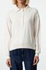 Women's Elegance Style Sweater Ecru Slim Polo Neck Knitwear Sweater