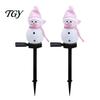 Durable Lawn Stakes for Winter 2Pcs Solar Snowman Garden Lights, Christmas Pathway Waterproof Decorative Figures LED Lamps with Yard Patio