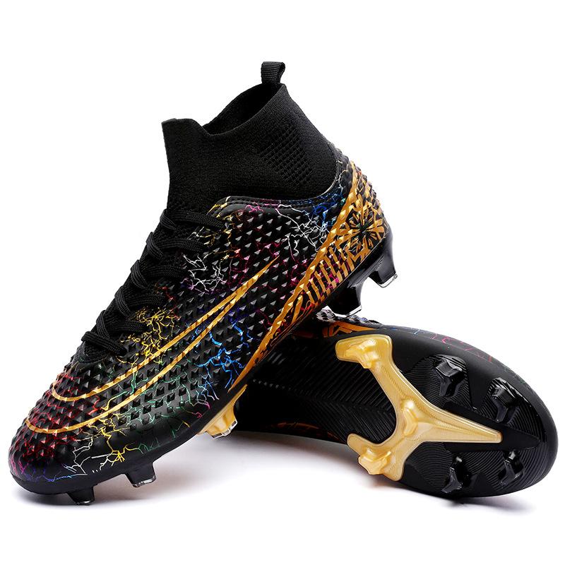 Football Shoes Men's Long Nails Fg High-top Fly-woven Women's Broken Nails Tf Youth Student Sports Shoes Training Shoes
