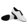 Scarpe da Uomo in Pelle Bianca Perforate Moderne per Ballo da Sala Fondo a Due Punti Scarpe da Ballo Latino Sneakers per Square Dance