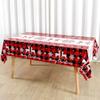 Buffalo Plaid Christmas Tablecloth Elk Snowflakes Tablecover Christmas Decorations for Home 2025 Xmas Gifts Dining Table Cover