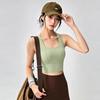 Beautiful Back Sports Underwear Women's Shock-proof Gathering Running Fitness Vest with Chest Pad Yoga Clothes Summer Models