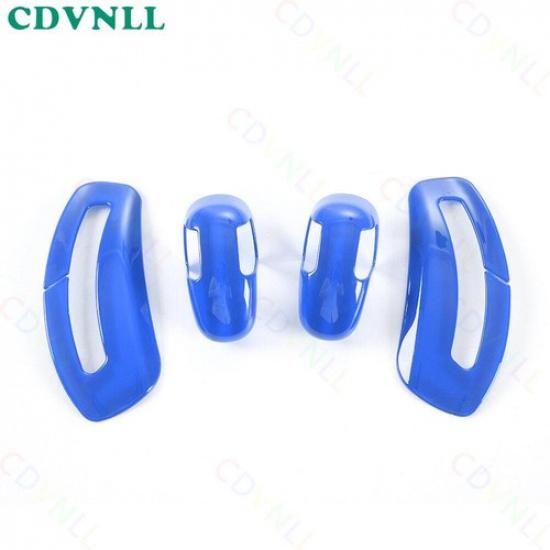 Car Seat Belt Buckle Adjust Frame Trim 4* For Jeep Compass 2017- Bright Blue