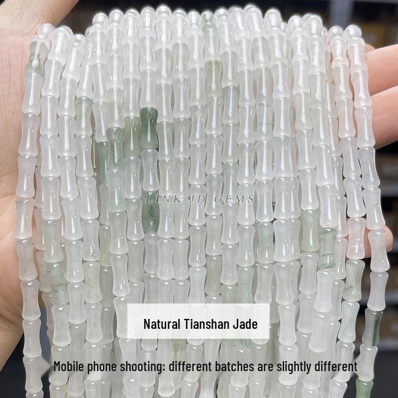 8/10mm Natural Tianshan Jade Old Shape Beads - Ice Jade Stone Apple Beads for DIY Jewelry