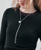 Citybreeze Hemisphere Chain Tie Necklace_Silver