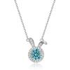 6.5mm Summer 925 Sterling Silver Moissanite Necklace For Women Cute Rabbit Pendant D VVS1 Fine Jewelry