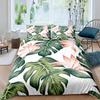 Dark Green Boho Duvet Cover Tropical Botanical Bedding Set Abstract Mid Century Palm Leaf Comforter Covers Plant Home Room Decor