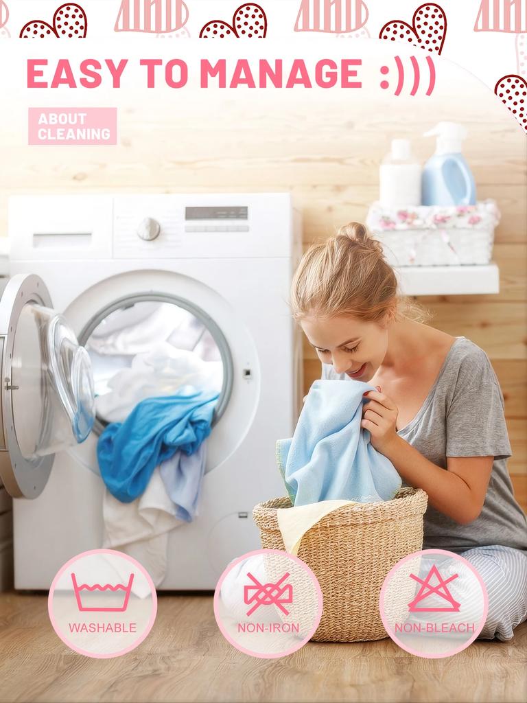 1 Simple Modern Heart-Shaped Geometry Printed Matte Fitted Sheet, Bedroom Printed Bed Cover, Bedding (Excluding Pillowcases)