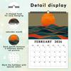 1pc 2026 Wall Calendar, scenery Abstract Geometric Design,12 Months Monthly Plan,Perfect Gift for Birthdays, Christmas, New Year