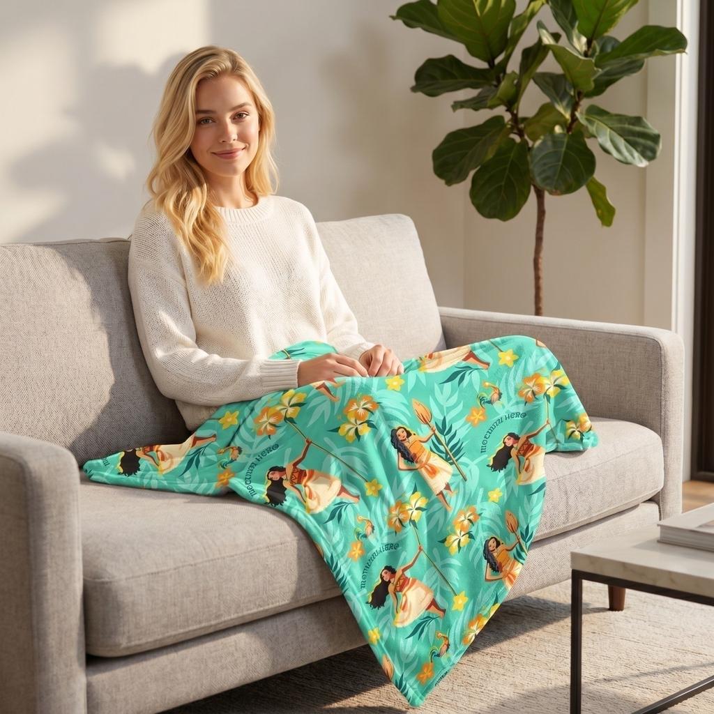 Flannel Blanket Single-Sided Throw 5159 Inches Cozy Decorative Blanket for Sofa Bedroom