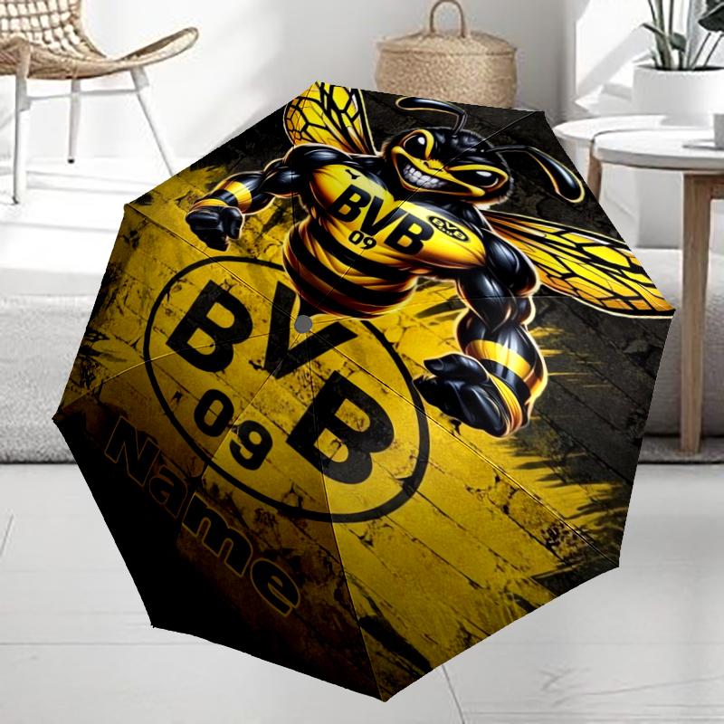 Custom Name BVB Theme Automatic Umbrella, Lightweight & Portable, 8 Rib, Perfect for Outdoor Travel, Birthdays, Christmas, Gifts.