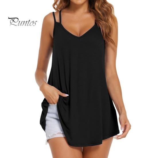 

Женские повседневные майки с v-образным вырезом, жилет с двойными бретельками, свободный крой, мягкая удобная летняя камзол, уличная одежда 2XL чёрный