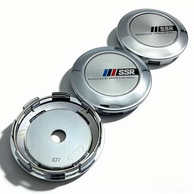 4pcs 77MM Clips 72MM SSR Logo Badge Emblem Car Wheel Center Caps Rim Hubcaps Cover Wheels Hub Dust Cap Replace Car Accessories