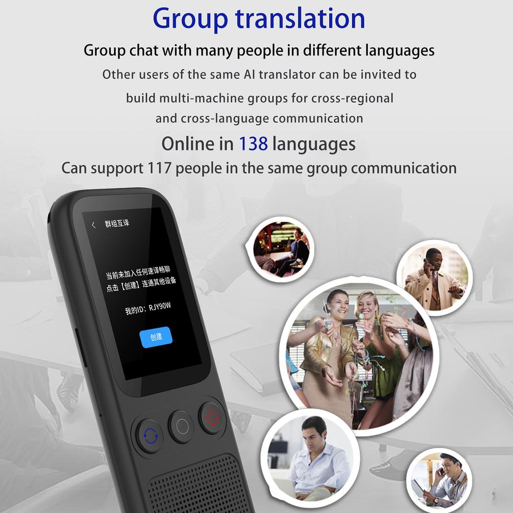 Portable Language Translator Device with 138 Languages Voice Translating 17 Offline Translation Simultaneous