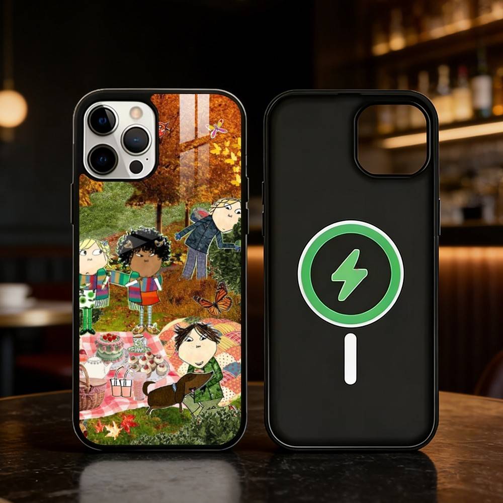 

C-Charlie And L-Lola Anime Phone Case For iPhone 17 16 15 14 13 12 Pro Max Plus for Mirror Wireless Magnetic Cover iPhone16PROMAX