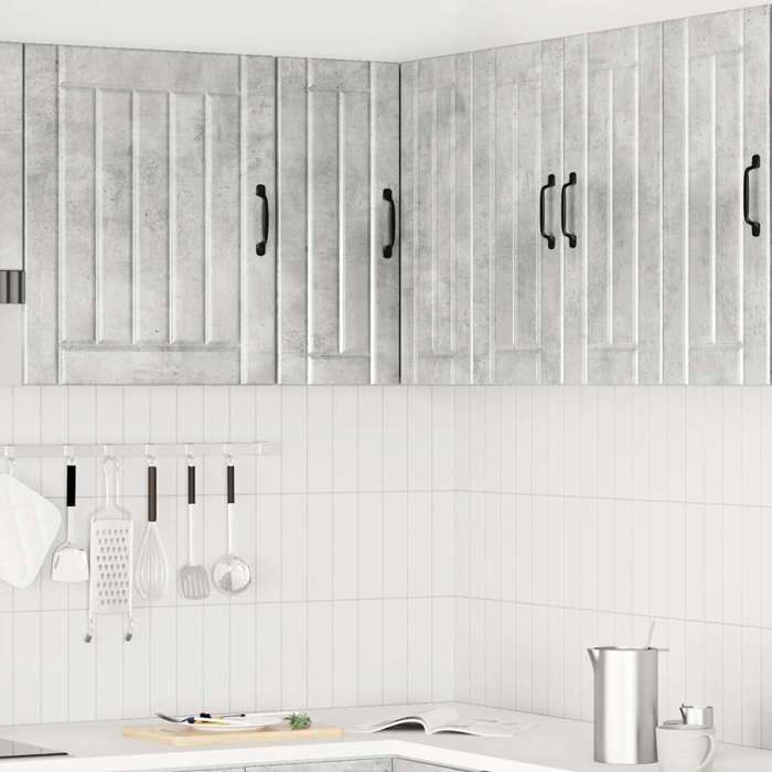 VidaXL Armoire d'angle murale de cuisine Lucca gris béton, armoire murale de cuisine, meuble d'angle mural, armoire de 853861