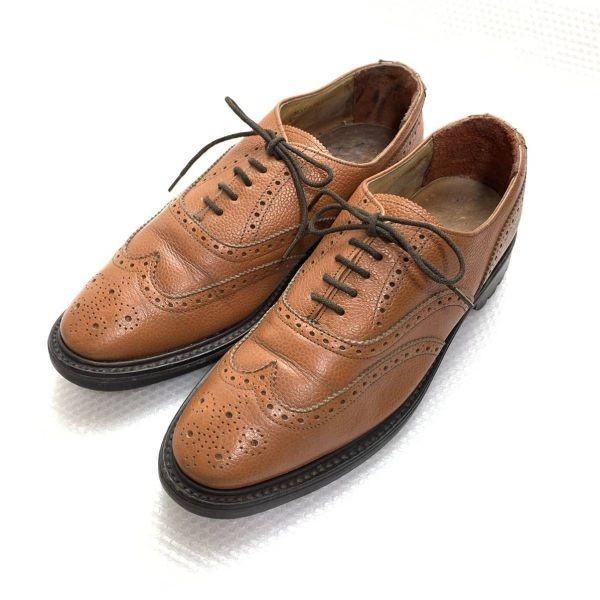 

ITSHIDE England Goodyear Welt Full Brogue Wingtip Command Sole Shoes Brown 26.5-27.5