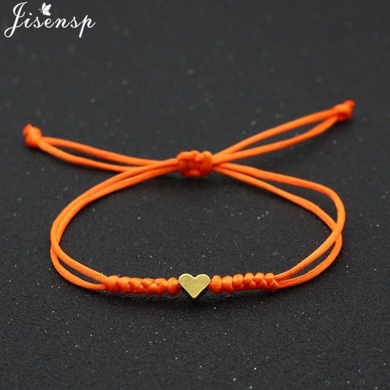 Multicolor Rope Lucky Heart Bracelets Women Men Charm Woven Handmade Bangles Braided Adjustable Buddhism Jewelry Pulseras