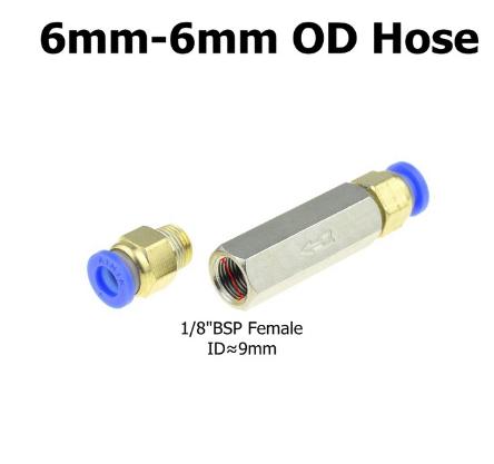 Zawór zwrotny pneumatyczny 6mm 8mm 10mm 1/4 Średnica zewnętrzna Węża Zawór jednokierunkowy Powietrze Gaz Jednokierunkowy Mosiężny Zawór Adapter do Rury Kompresora Powietrza