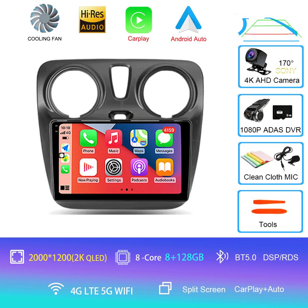 Android 14 Video Playe Carplay Auto WIFI+4G For Renault Lodgy Dacia Dokker 2012-2020  Car Radio Multimedia Navigation GPS Stereo