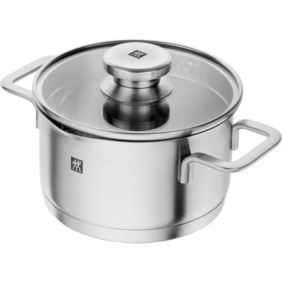 ZWILLING Stock Pot Both Hands Deep Dimension Pot Stainless Steel 3 Layer Bottom Structure IH Compatible Japanese Pouristic "Pouristic 16cm" 1.8L