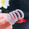 925 Sterling Silver Finger-ring for Women Luxury Inlaid CZ Stone Simple Stylish Wedding Bands Female Ring Jewelry