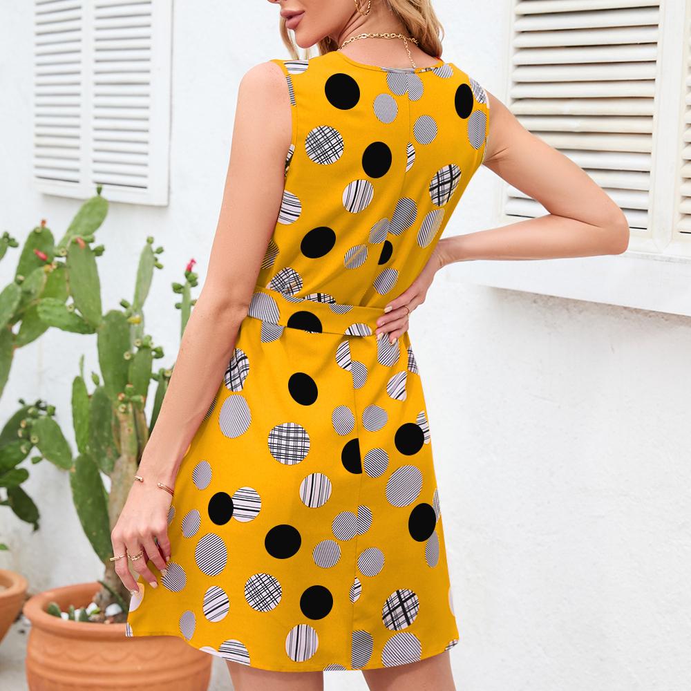 Damski Letni Nowy Produkt Retro Imprezowy Wzór Kropki Fali