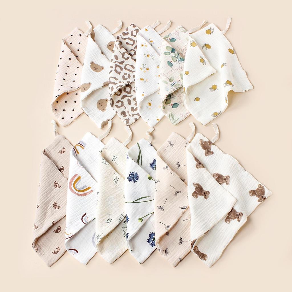 Baby Soft Cotton Muslin Handkerchief with Lanyard