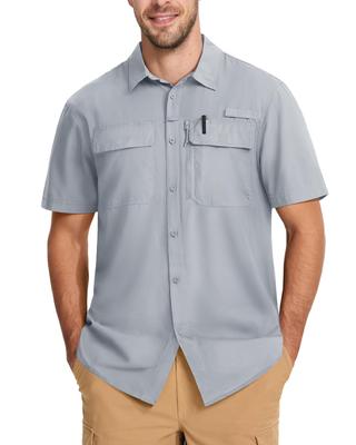 MAGCOMSEN Short Sleeve Military UV Tactical Shirt for and Mesh Cool for Light Size XL Men's Shirt, Protection, Fishing, Hiking, Work, Water-Repellent,