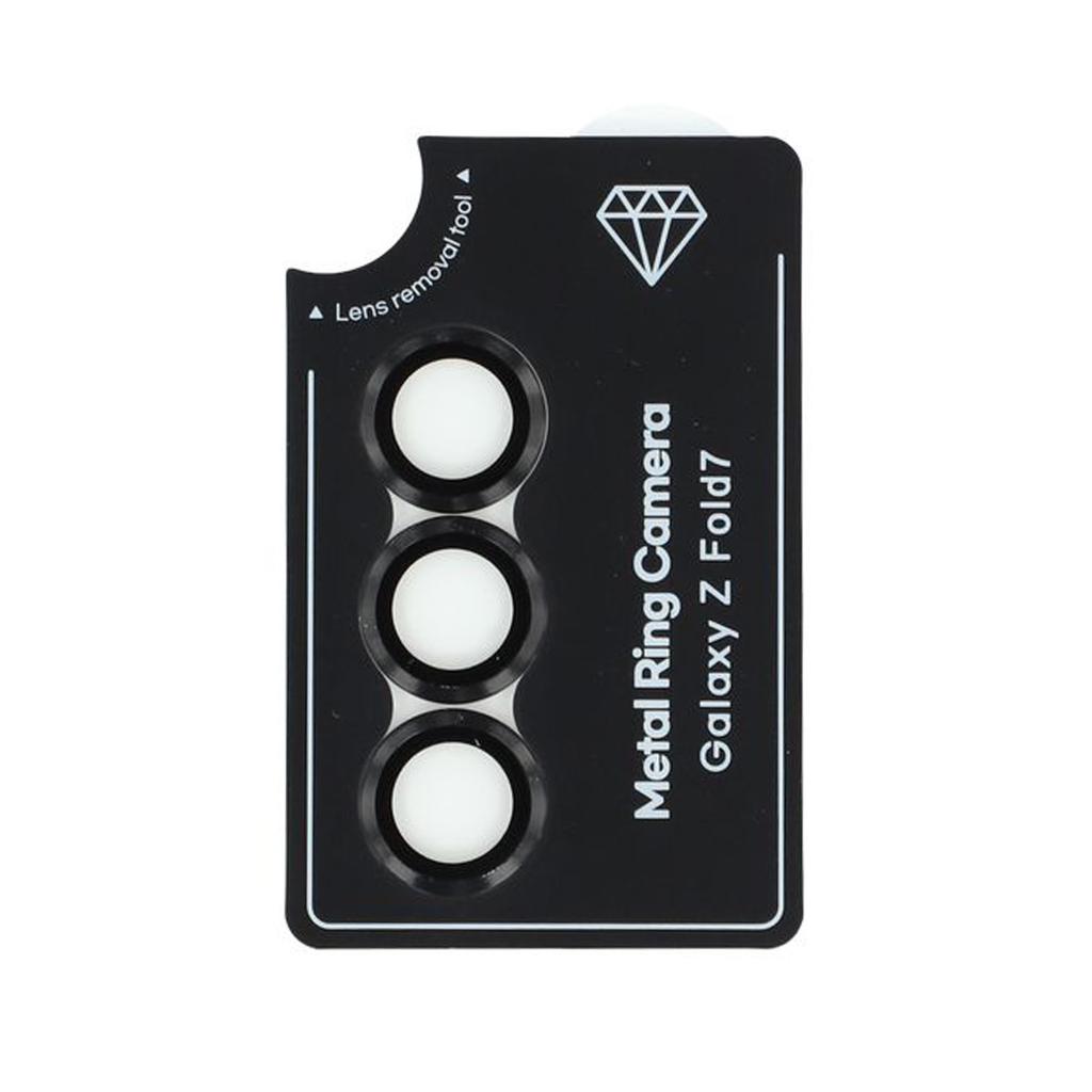 For Samsung Galaxy Z Fold7 5G Camera Lens Protector Set Electroplating Metal+Tempered Glass Individual Lens Film