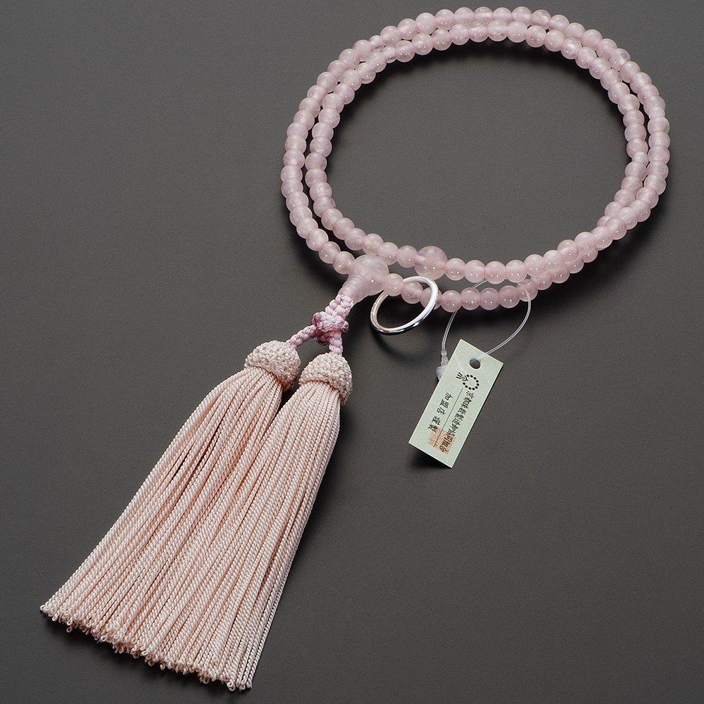 Buddhist altar shop Takita Shoten Prayer beads Soto sect authentic rosary Red quartz 8 inches pure silk headed tassel Kyoto real Zen official rosary