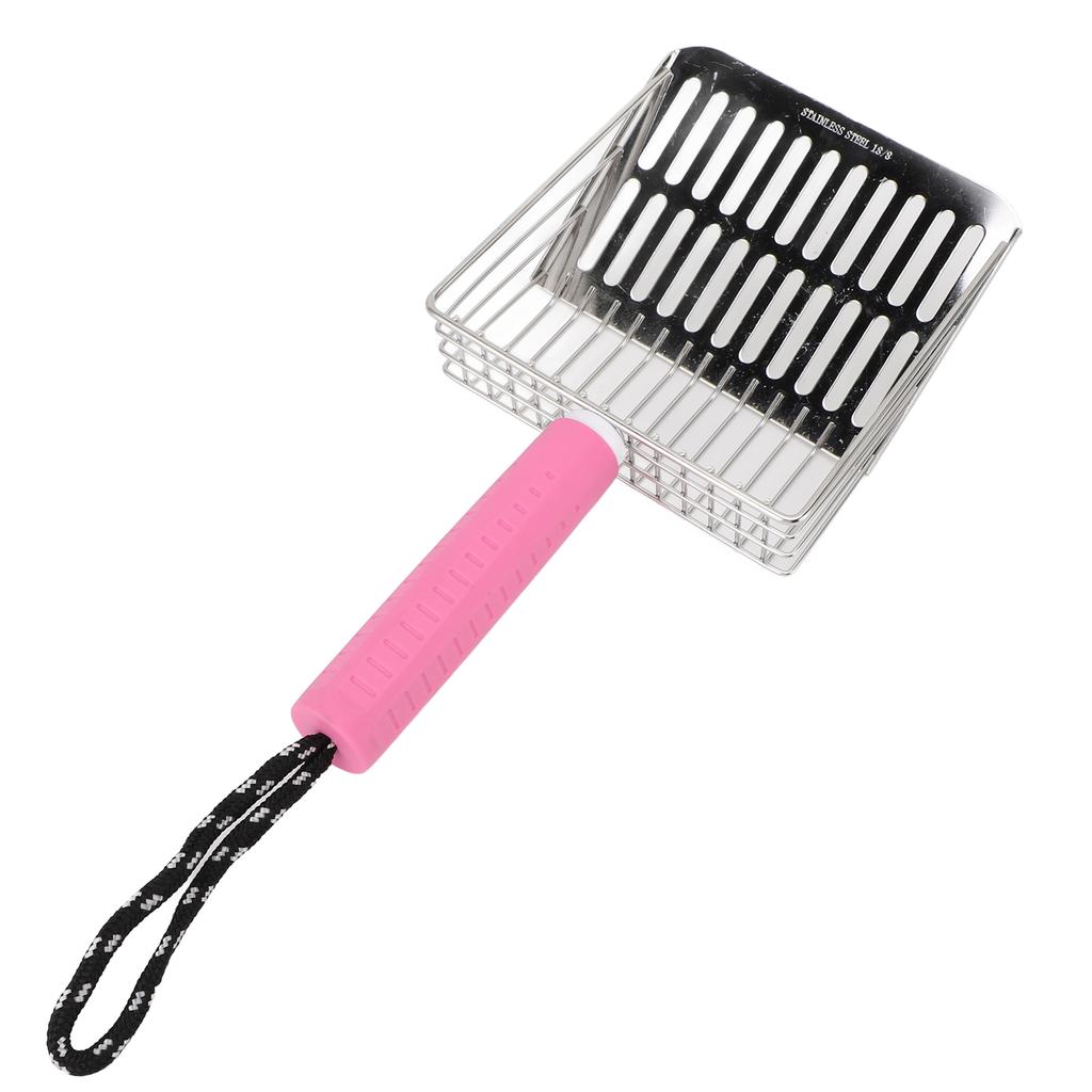 Pelle à Litière pour Chat Manche Amovible Pelle à Litière Facile à Nettoyer Acier Inoxydable Pelle à Excréments pour Bac à Litière