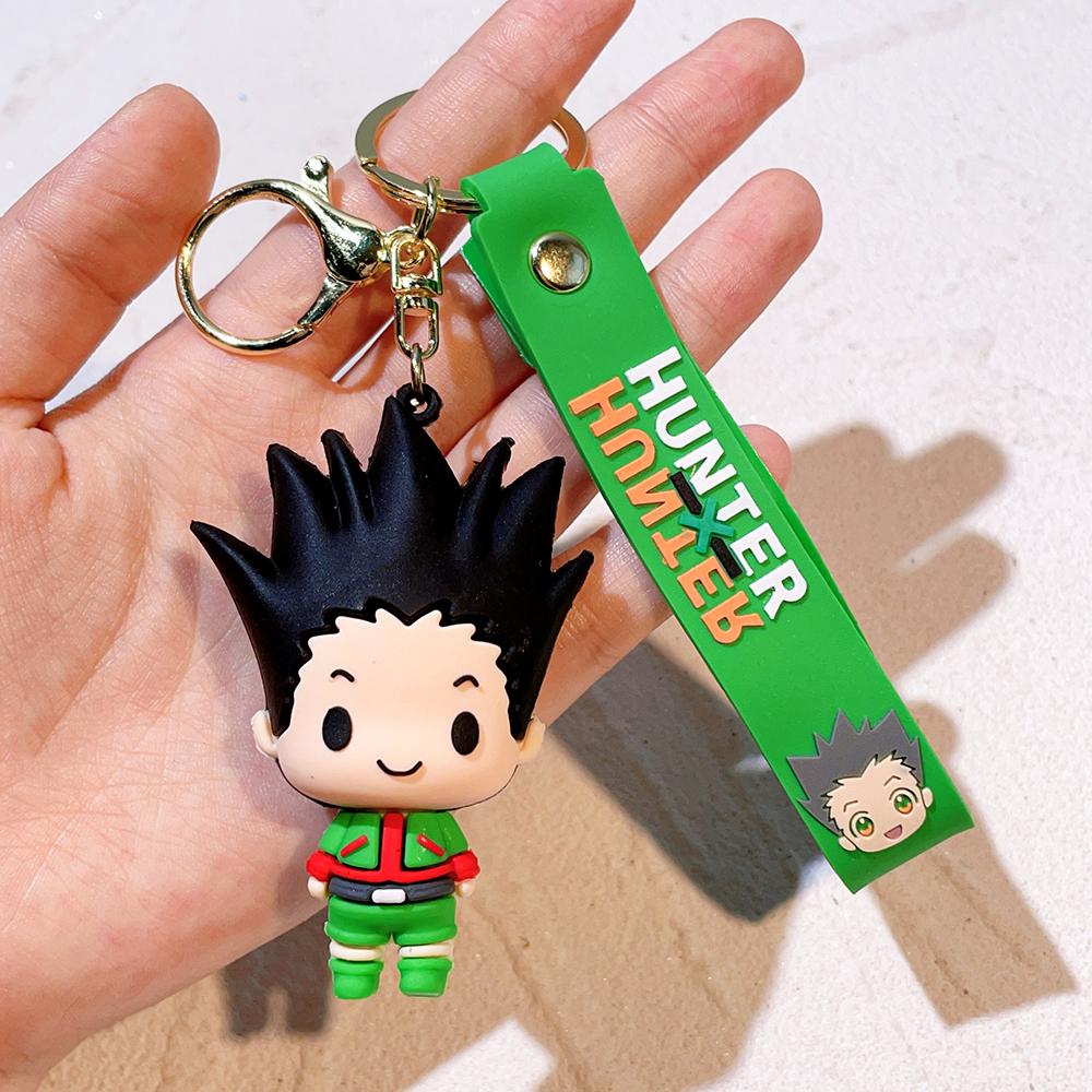 Anime HUNTER X HUNTER Figure Keychain Silicone GON·FREECSS Doll Pendent Keyring Car Key Holder Accessories Jewelry Kids Toy Gift