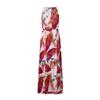Ladies Fashion Elegant Dress With Printed Suspenders And Floor-Length Skirt