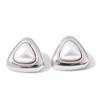 Yhpup 2025 Stainless Steel Imitation Pearls Triangle Stud Earrings Arrivals Elegance Chic Korean Trendy Exquisite Jewelry Women